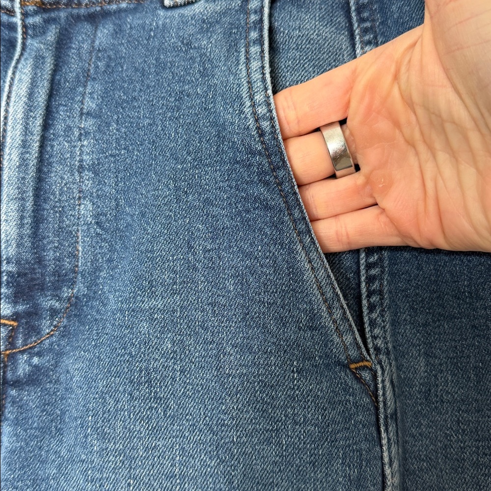 Madewell Tapered Trouser Jeans Calvert Wash Size 27 High Rise Denim NS359 - Picture 4 of 8